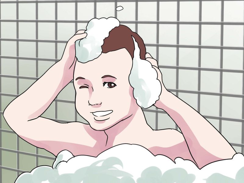 намыливание шампуни на волосы